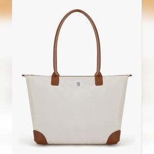 New Two-Tone Tote Bag in Cream and Brown